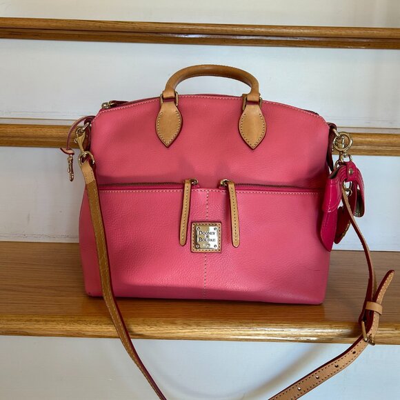 Dooney Bourke Dillen Pink Pebbled Leather Zip Satchel VERY GOOD CONDITION! - Picture 1 of 12
